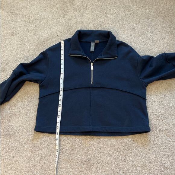 Sweaty Betty Women's Revive Lounge Half Zip Pullover Sweatshirt Size 4 Navy - Picture 8 of 8